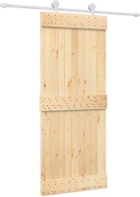 vidaXL Συρόμενη Πόρτα Φυσικό και Λευκό 85 x 210 cm