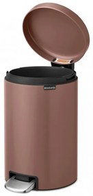 Κάδος με πεντάλ Brabantia NewIcon 1008845, 12 L, Ομαλό κλείσιμο, Αντιολισθητική βάση, Σατινέ φινίρισμα, Καφέ