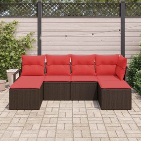 vidaXL Σετ Καναπέ 6 pcs Καφέ συνθετικό ρατάν