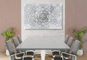 Εικόνα έθνικ Mandala σε μαύρο και άσπρο - 120x80