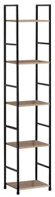 Pakoworld Βιβλιοθήκη Azuel 29x23.5x144cm Φυσικό-Μαύρο 085-000020