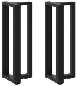 Πόδια Κονσόλας σε Σχήμα Τ, 2 τεμ. Μαύρο 25x28x(72-73) εκ. Ατσάλι