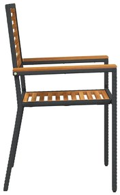 vidaXL Καρέκλες κήπου που σωριάζονται 4 pcs Καφέ, Μαύρο