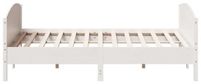 vidaXL Σκελετός Κρεβ. Χωρίς Στρώμα Λευκό 180x200 εκ Μασίφ Πεύκο