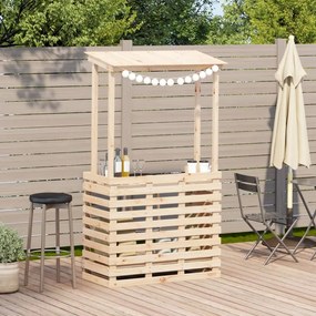 vidaXL Τραπέζι Μπαρ Κήπου με Οροφή 112,5x57x195,5 εκ. Μασίφ Πεύκο