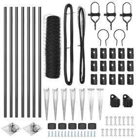 vidaXL Στύλος Περιφράξεων Γκρι 10 x 0,6 m (50 mm πλέγμα)