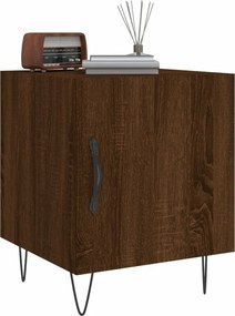 vidaXL Κομοδίνα 2 τεμ. Καφέ Δρυς 40 x 40 x 50 εκ. από Επεξεργ. Ξύλο