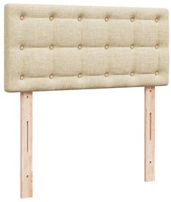 vidaXL Κρεβάτι Boxspring με Στρώμα Κρεμ 80 x 200 εκ. Υφασμάτινο