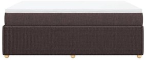 vidaXL Κρεβάτι Boxspring με Στρώμα Σκούρο Καφέ 140x200 εκ Υφασμάτινο