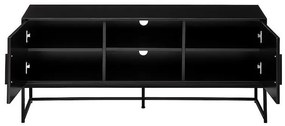 Τραπέζι Tv Riverton 432, Μαύρο, Με πόρτες, 130x55x40cm