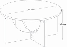 Τραπεζάκι σαλονιού Lemmar Megapap χρώμα sandstone Ø75x36,8εκ.
