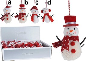 Χριστουγεννιάτικο Στολίδι Χιονάνθρωπος Κρεμαστό 10cm σε 4 σχέδια 411066 (d)