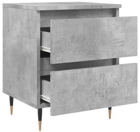 vidaXL Κομοδίνα 2 τεμ. Γκρι Σκυροδ. 40x35x50 εκ. Επεξεργασμένο Ξύλο
