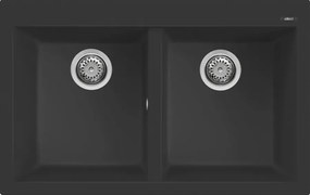 Elleci Quadra 350 - Νεροχύτης Κουζίνας Γρανίτη 79x50 - Nero