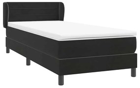 vidaXL Κρεβάτι Boxspring με Στρώμα Μαύρο 90x210 εκ. Βελούδινο