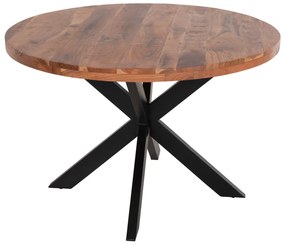 ΤΡΑΠΕΖΙ ΣΤΡΟΓΓΥΛΟ MONTANA SUPERIOR HM9903 4εκ.ΠΑΧΟΣ ΜΑΣΙΦ ΞΥΛΟ ΑΚΑΚΙΑΣ Φ120Χ77Υεκ