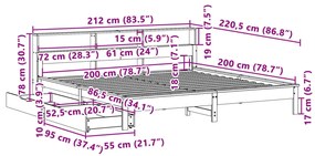 ΚΡΕΒΑΤΙ ΒΙΒΛΙΟΘΗΚΗ ΧΩΡΙΣ ΣΤΡΩΜΑ 200X200 ΕΚ ΜΑΣΙΦ ΞΥΛΟ ΠΕΥΚΟΥ 3309799