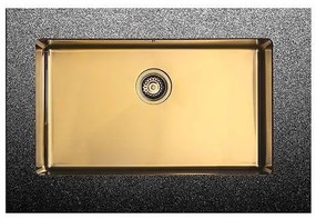 FORTINOX Squadro 28075-211 Υποκαθήμενος Νεροχύτης 74x44cm Inox PVD Gold Brushed