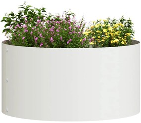 vidaXL Ζαρντινιέρες κήπου 5 pcs Λευκό 40 x 40 x 20 cm Ατσάλι