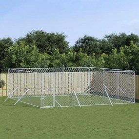 Κλουβί Σκύλου Εξωτερ. Χώρου Ασημί 6x6x2 μ. Γαλβανισμένο Ατσάλι - Ασήμι