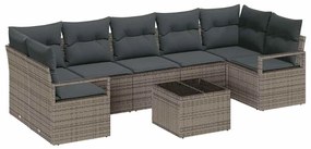 vidaXL Σετ Καναπέ Κήπου 8 pcs Γκρι 55 x 55 x 37 εκ συνθετικό ρατάν