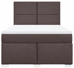 ΚΡΕΒΑΤΙ BOXSPRING ΜΕ ΣΤΡΩΜΑ ΣΚΟΥΡΟ ΚΑΦΕ 140X200 ΕΚ ΥΦΑΣΜΑΤΙΝΟ 3290507