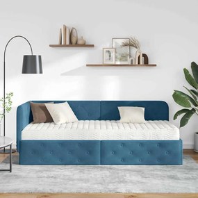 vidaXL Κρεβάτι Γωνίας Μπλε 80 x 200 cm Βελούδο