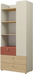 Βιβλιοθήκη Yuki 1D 3S tall-Korali - 80.00Χ40.00Χ185.00cm