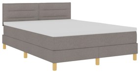 vidaXL Κρεβάτι με Βάση με Στρώμα Μπεζ 140x200 εκ. Ύφασμα