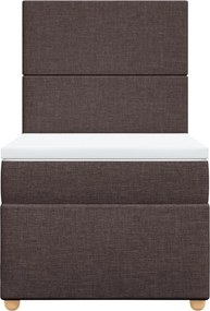 vidaXL Κρεβάτι Boxspring με Στρώμα Σκούρο Καφέ 80x200 εκ. Υφασμάτινο