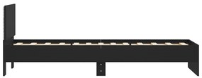 Πλαίσιο Κρεβατιού με Κεφαλάρι/LED Μαύρο 90 x 190 εκ. - Μαύρο