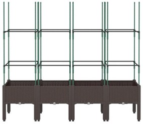 Ζαρντινιέρα Κήπου με Καφασωτό Καφέ 160 x 40 x 142,5 εκ. από PP - Καφέ