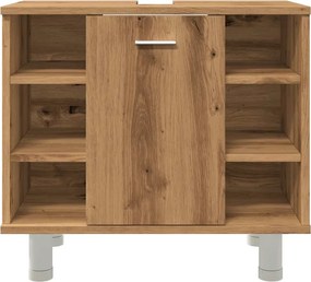 vidaXL Ντουλάπι μπάνιου Δρυς τεχνίτης 60x32x53,5cm Κατασκευασμένο ξύλο