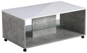 Coffee Table Bert Grey Concrete - White Lacquer 101x60x45 cm 101x60x45 εκ.