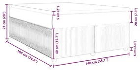 Κρεβάτι Boxspring με Στρώμα Σκούρο Γκρι 140x190 εκ. Υφασμάτινο - Γκρι