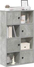 vidaXL Βιβλιοθήκη Γκρι Σκυροδέματος 60x24x101,5 εκ. Επεξεργ. Ξύλο