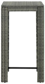 vidaXL Τραπέζι Μπαρ Κήπου Γκρι 60,5x60,5x110,5 εκ. από Συνθετικό Ρατάν