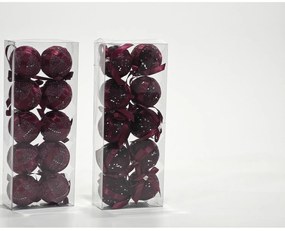 Χριστουγεννιάτικες Μπάλες Μπορντό 60mm Σετ 10Τμχ Σε 2 Σχέδια