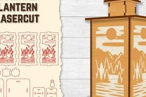 Σετ των 2 Intra απο ξύλο plywood 3mm-4mm πάχος – Sunset Mountain Lasercut Δίασταση  20x20 cm INTRAFABR-118689712