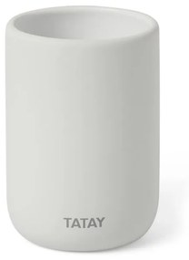 Ποτήρι Μπάνιου Κεραμικό Soft White Pergamon 74x74x105mm - Tatay