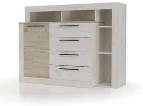 Μπουφές MILANA Λευκό-Γκρί Δρύς 140.2x46.5x107.3εκ - SO-MILANA140