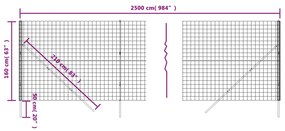 Συρματόπλεγμα Περίφραξης Πράσινο 1,6x25 μ. Γαλβανισμένο Ατσάλι - Πράσινο