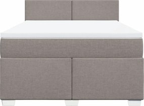 vidaXL Κρεβάτι Boxspring με Στρώμα Taupe 140x190 εκ. Υφασμάτινο