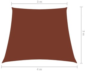 Πανί Σκίασης Τραπέζιο Τερακότα 3/4 x 3 μ. από Ύφασμα Oxford - Καφέ
