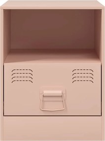 vidaXL Κομοδίνο Ροζ 34,5 x 39 x 44 εκ. από Χάλυβα