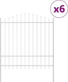 vidaXL Φράχτης Κήπου 6 pcs Λευκό 170 x 215 cm