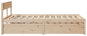 vidaXL Σκελετός Κρεβατιού Χωρίς Στρώμα 140x190 εκ Μασίφ Ξύλο Πεύκου
