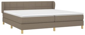 vidaXL Κρεβάτι Boxspring με Στρώμα Taupe 200x200 εκ. Υφασμάτινο