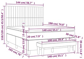 ΚΡΕΒΑΤΙ BOXSPRING ΜΕ ΣΤΡΩΜΑ ΜΑΥΡΟ 140X190 ΕΚ. ΥΦΑΣΜΑΤΙΝΟ 3137311