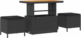 vidaXL Σετ Καναπέ Κήπου με μαξιλάρι 13 pcs Μαύρο